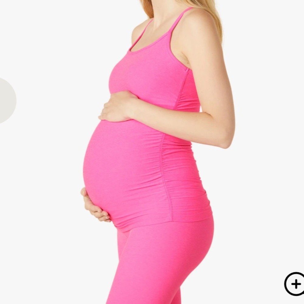 Beyond Yoga Spacedye Keep Your Cool Maternity Slim Racerback Tank- Pink Hype